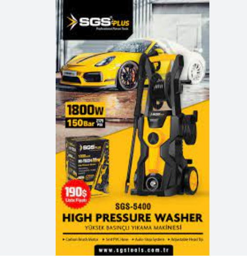 SGS5400 YÜKSEK BASINÇLI YIKAMA MAKİNASI 1800 WATT 150 BAR